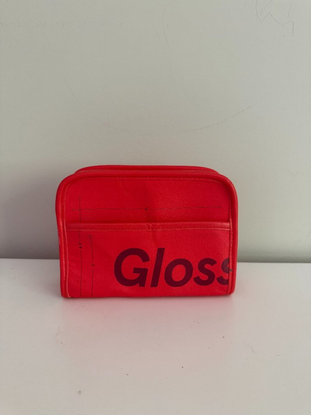 Glossier Mini Beauty Bag Red Cosmetic Makeup Pouch